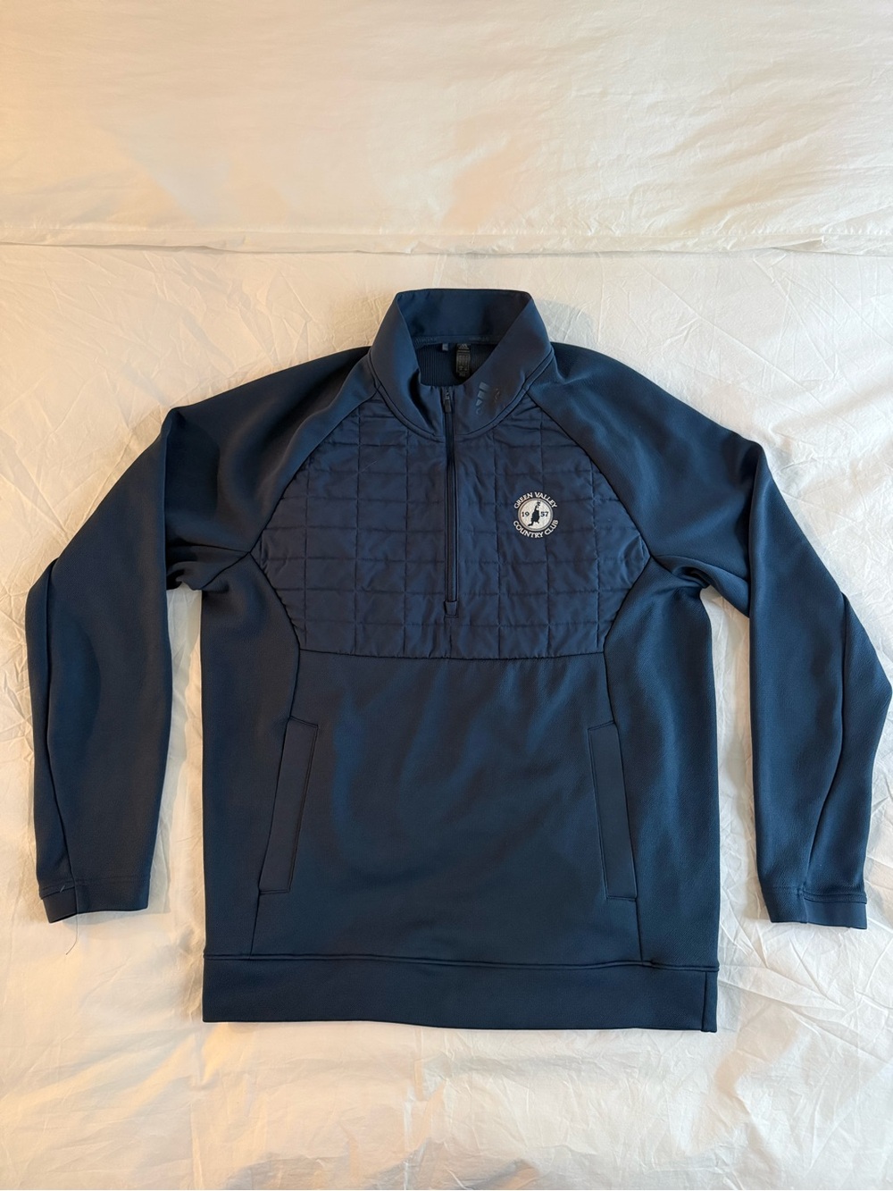 Adidas Men's Navy Blue Quarter-Zip Pullover Sweater - Green Valley CC